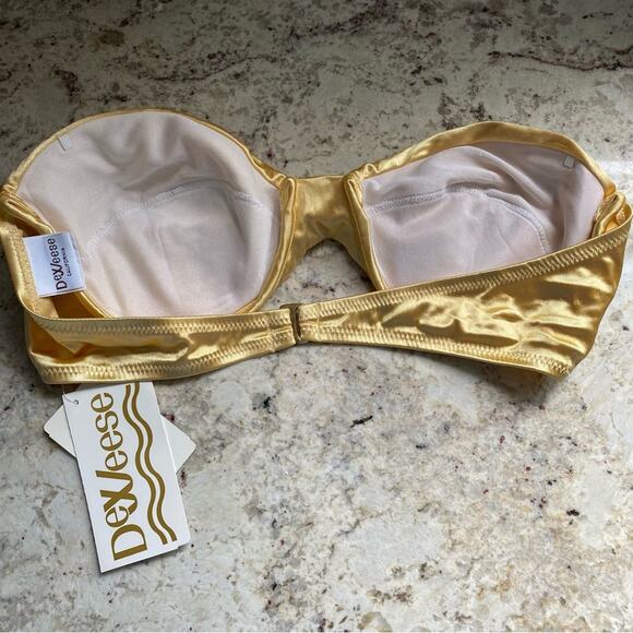 NEW NWT Vintage 80’s DeWeese California Gold Lame Bikini sz 12 - Picture 5 of 14
